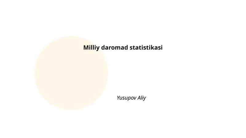 Milliy daromad statistikasi