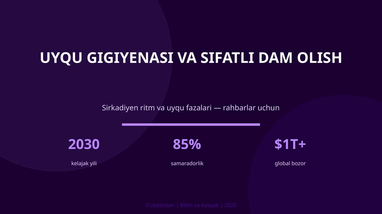 UYQU GIGIYENASI VA SIFATLI DAM OLISH