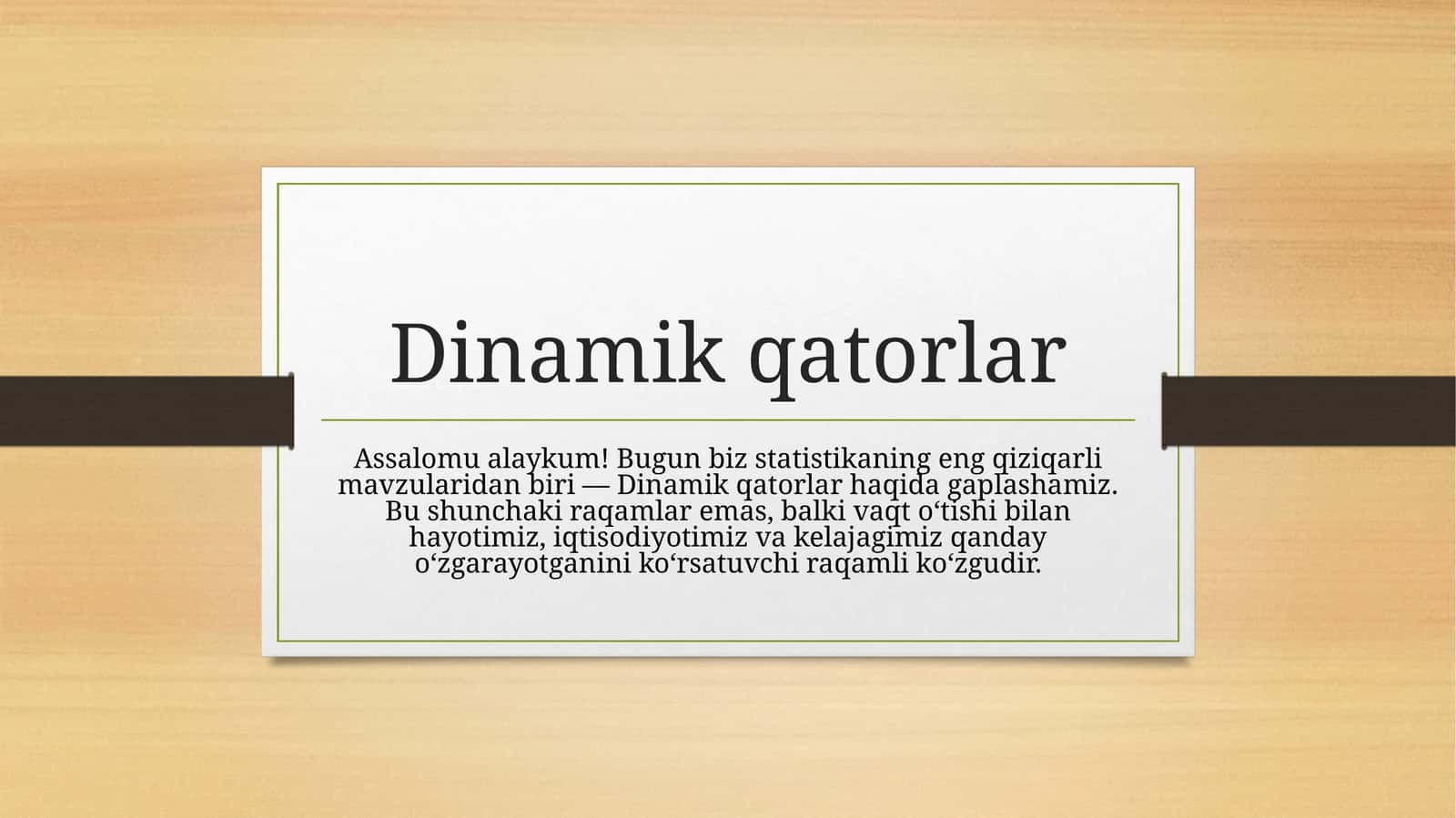Dinamik qatorlar