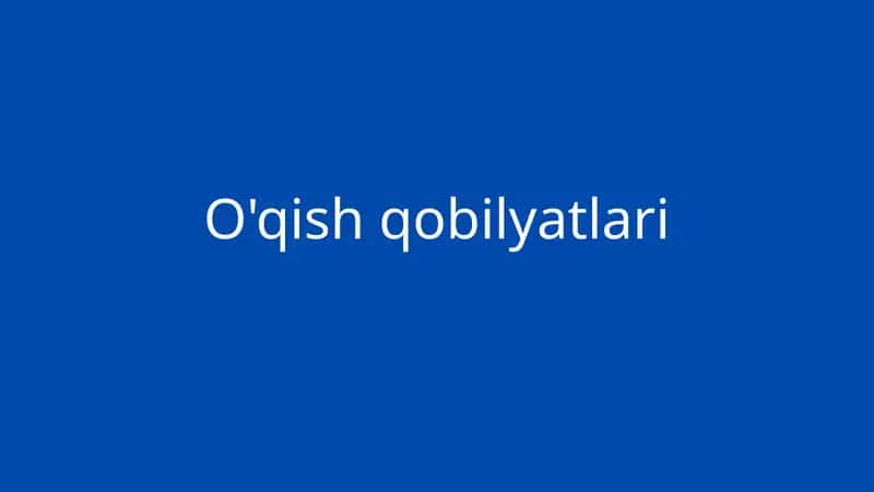 O'qish qobilyatlari