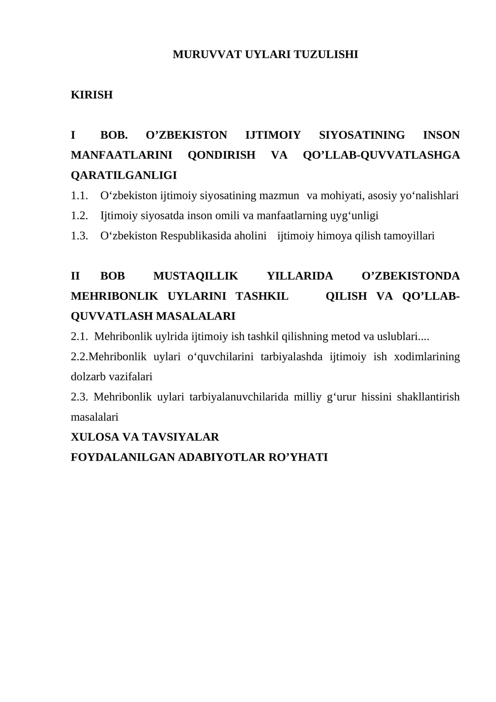 MURUVVAT UYLARI TUZULISHI