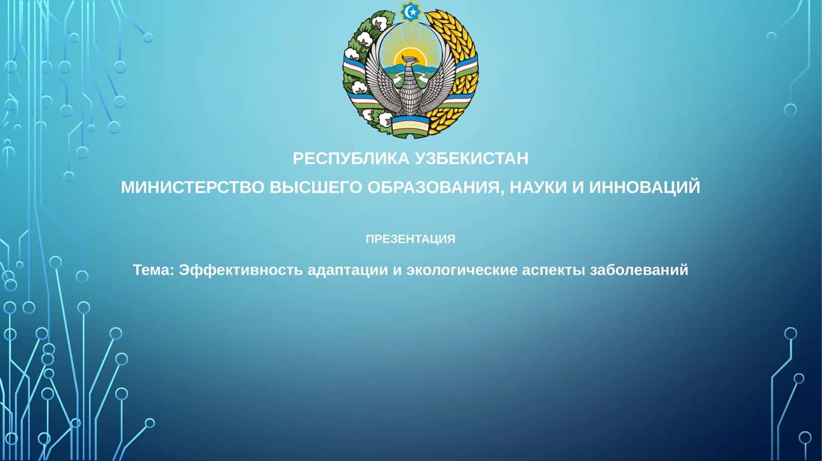 Презентация "Эффективность адаптации и экологические аспекты заболеваний"