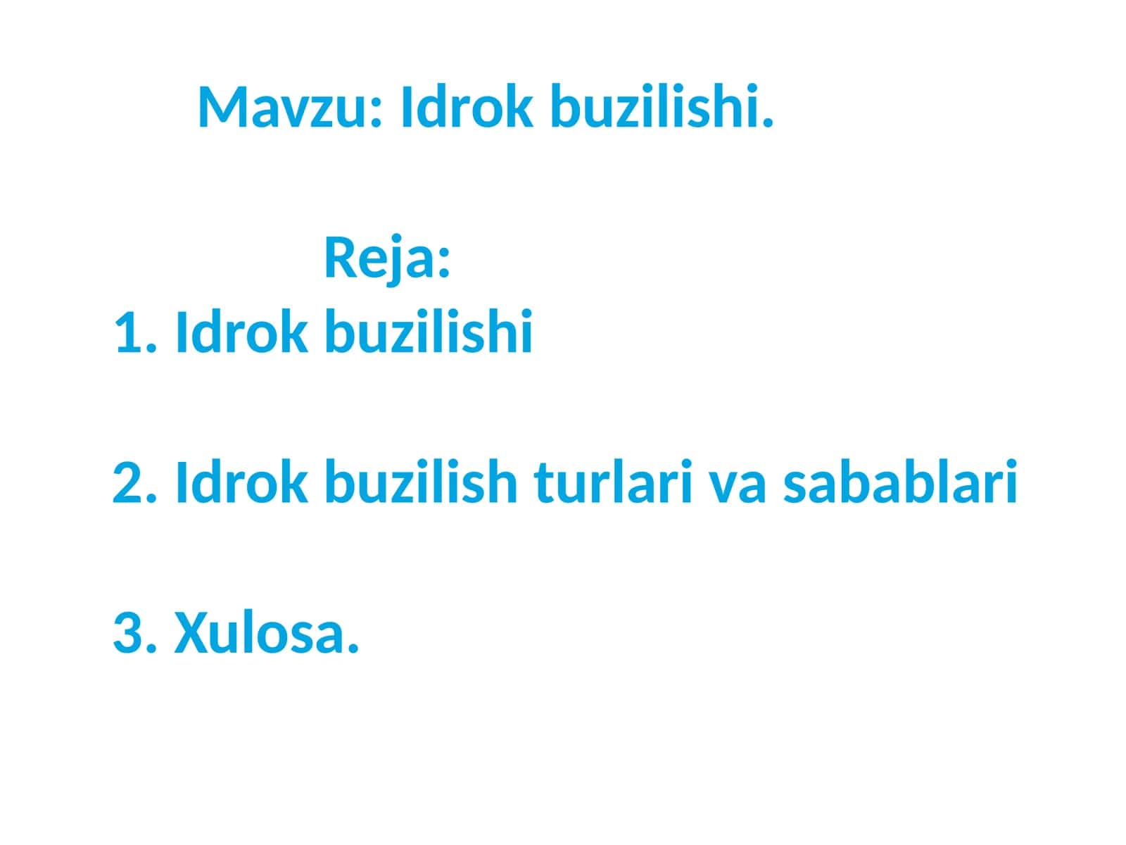 Idrok buzilishi