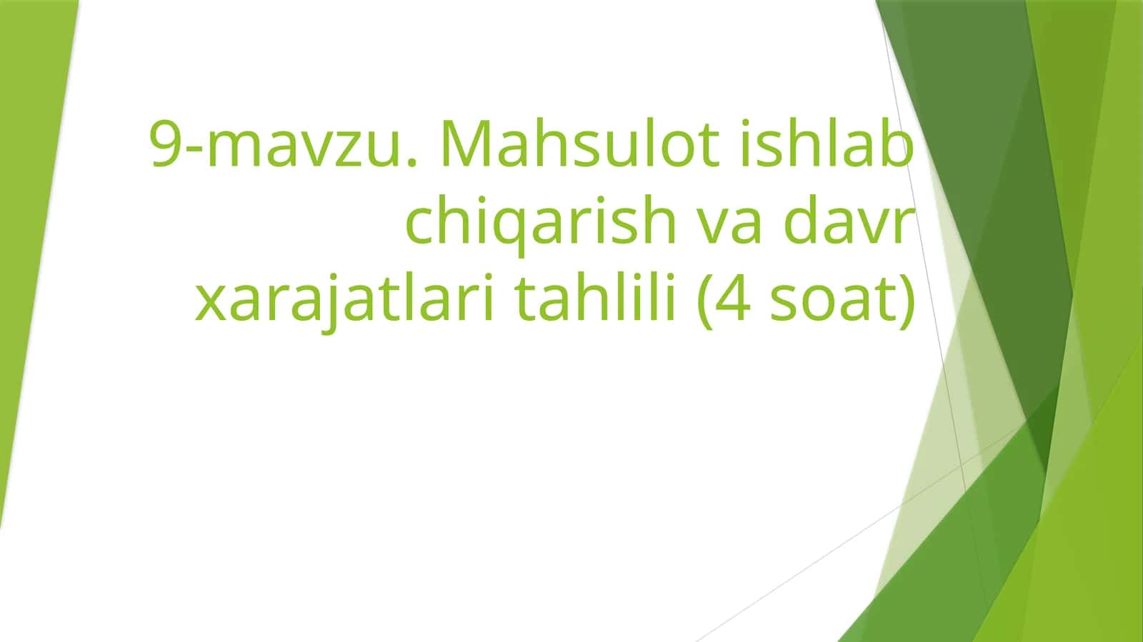 Mahsulot ishlab chiqarish va davr xarajatlari tahlili