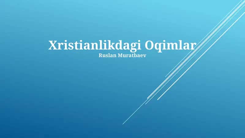 Xristianlikdagi Oqimlar