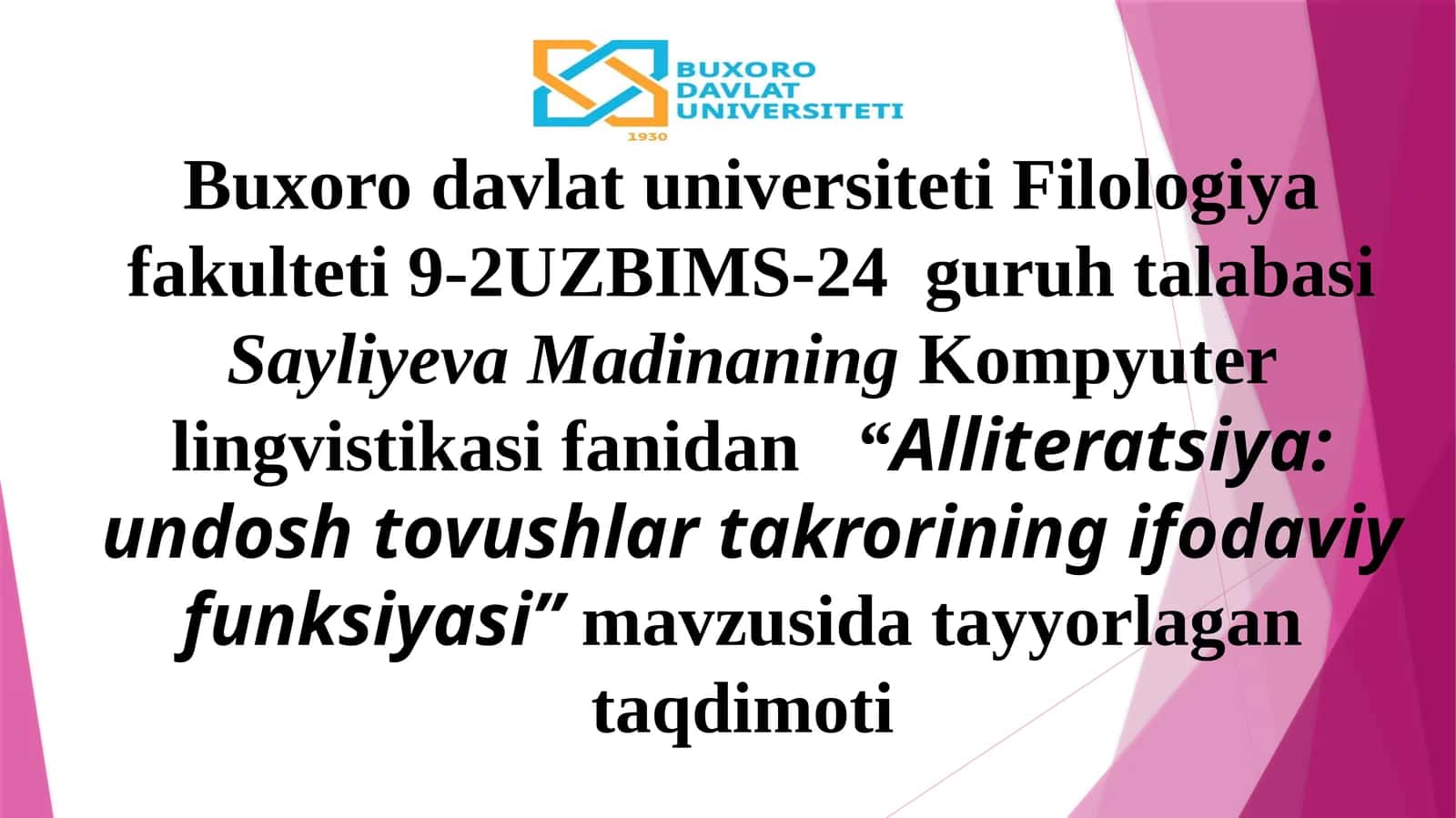 Alliteratsiya:undoshtovushlartakroriningifodaviyfunksiyasi