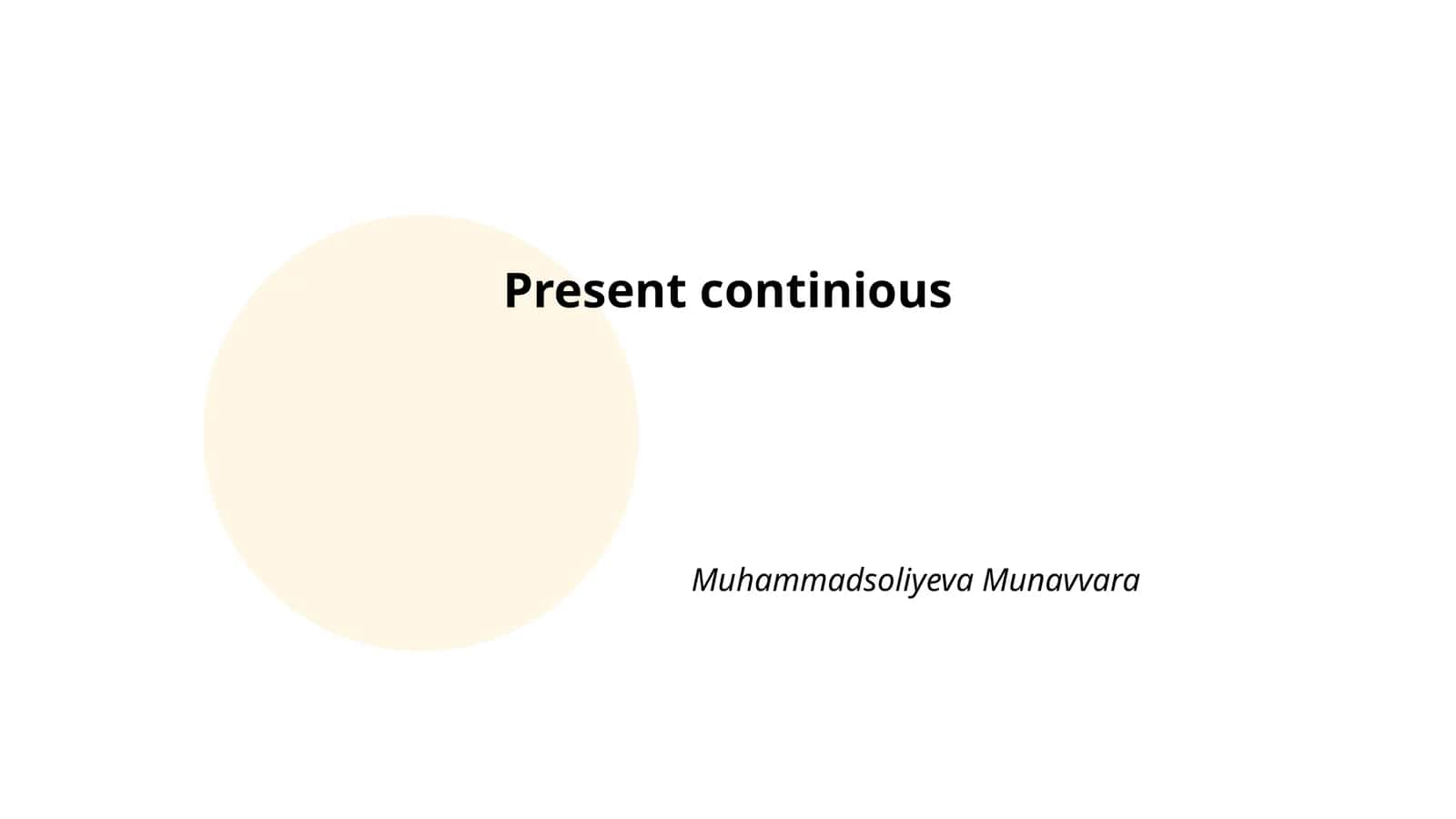 Present continious