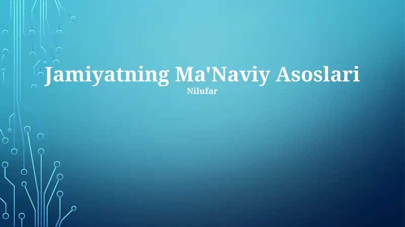 Jamiyatning Ma'Naviy Asoslari