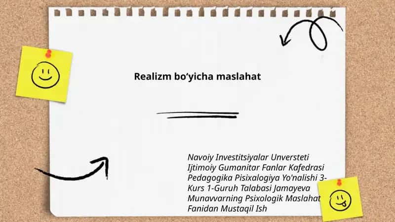 Realizm boʻyicha maslahat