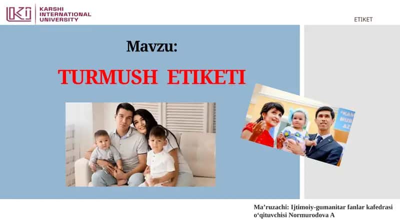 TURMUSH ETIKETI