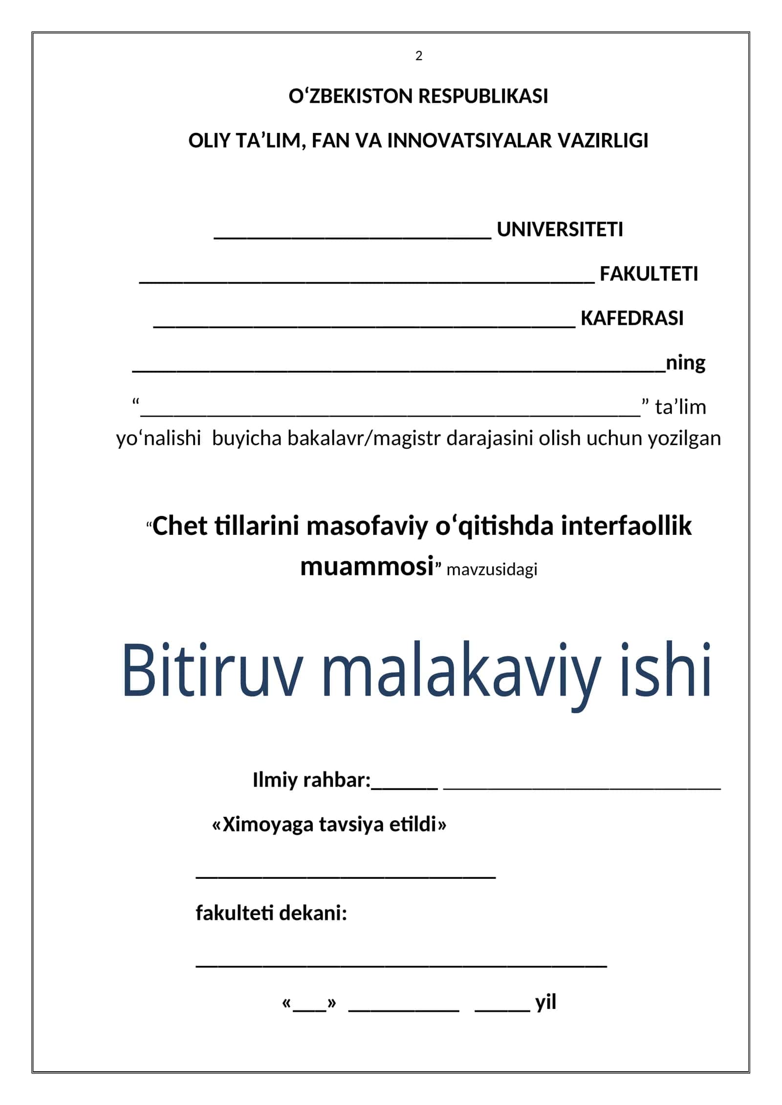 Chet tillarini masofaviy o‘qitishda interfaollik muammosi
