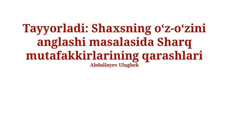 Zen buddizmidagi oʻz-oʻzini anglash