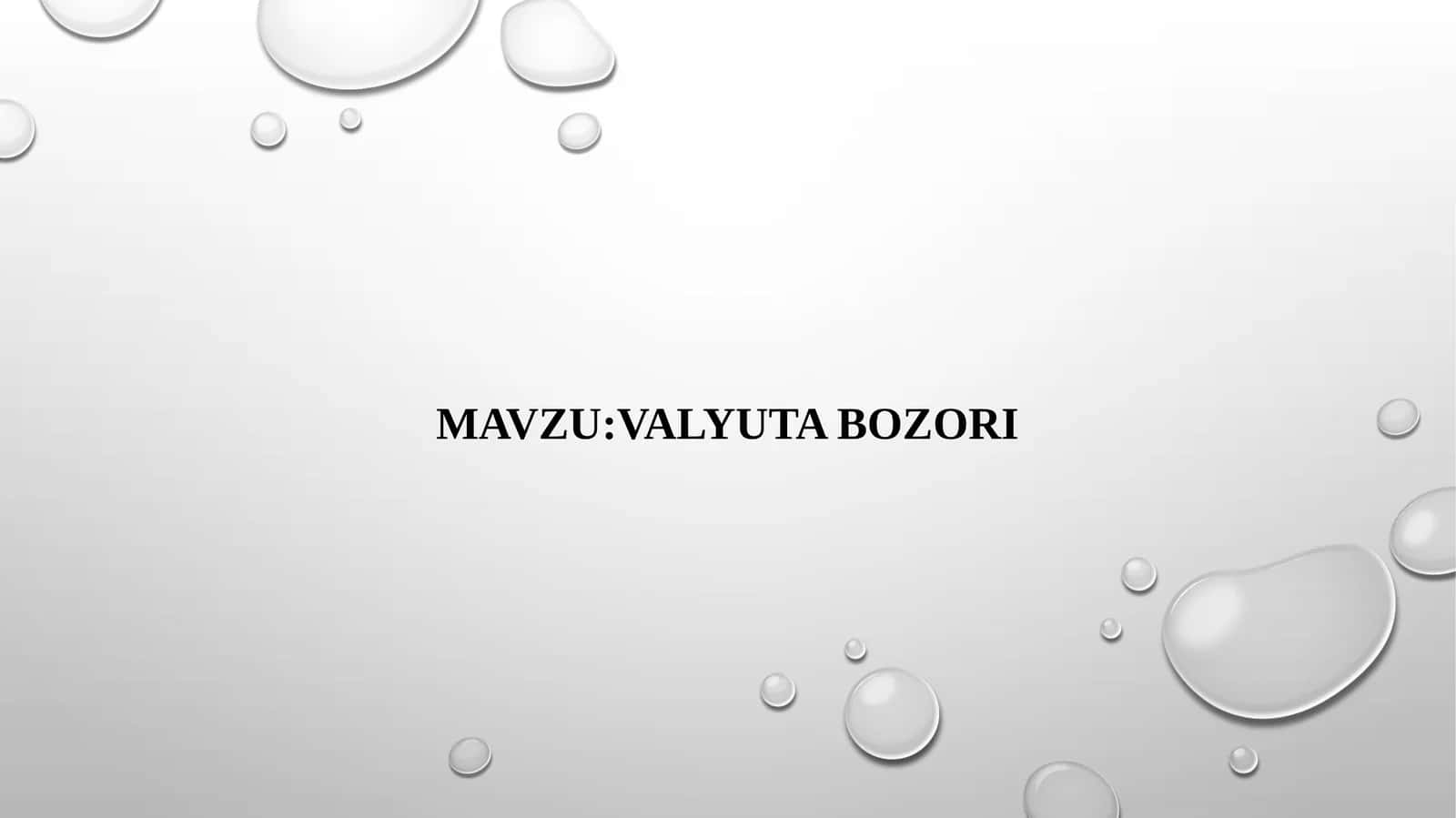 VALYUTA BOZORI