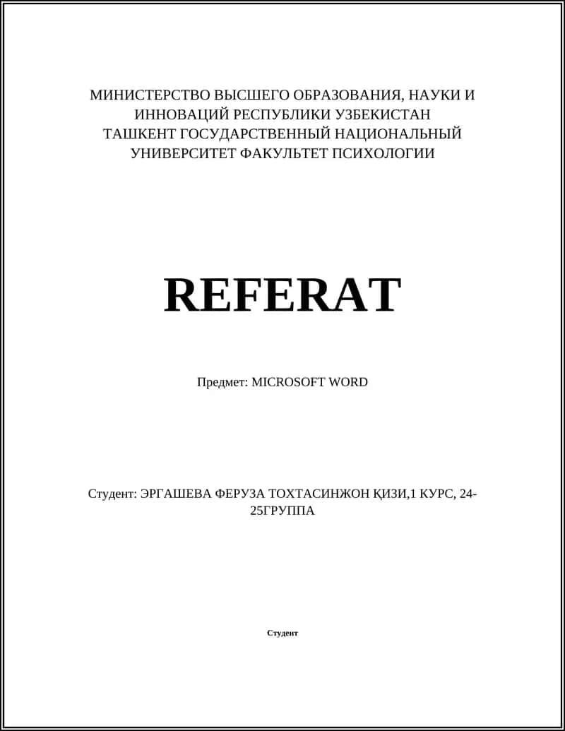 MICROSOFT WORD