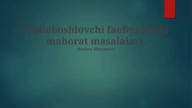 Radioeshittirishda malaka talablari va ta'lim