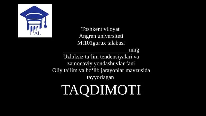 Oliy taʼlim va boʻlib jarayonlar