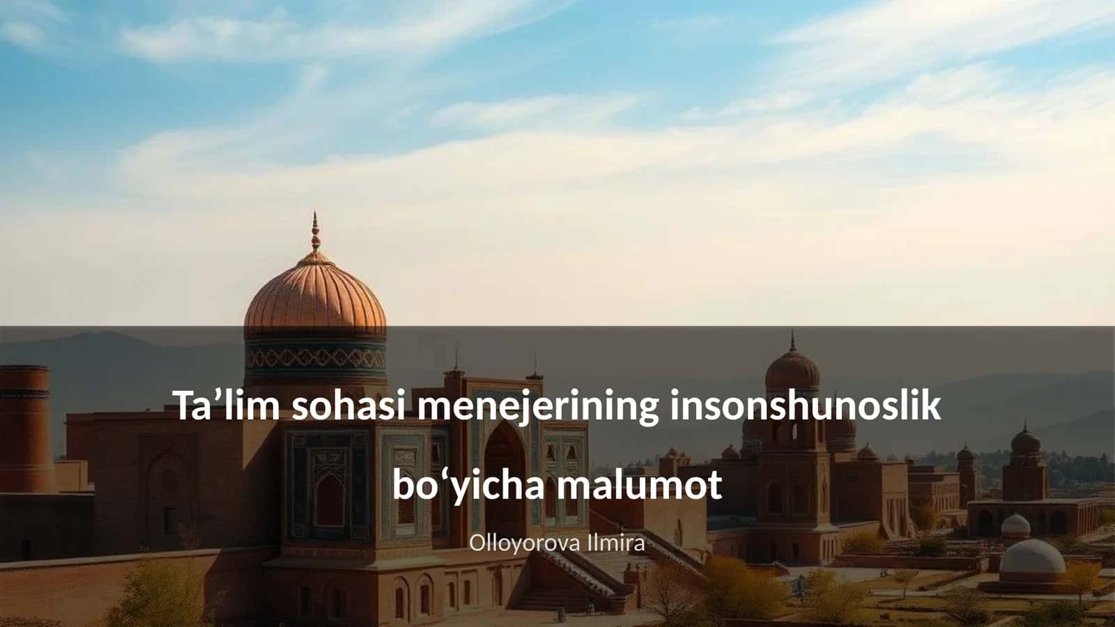 Insonshunoslik bo‘yicha taʼlim sohasi menejeri