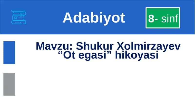 Shukur Xolmirzayev “Ot egasi” hikoyasi