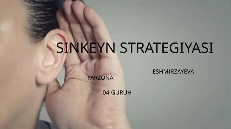 SINKEYN STRATEGIYASI