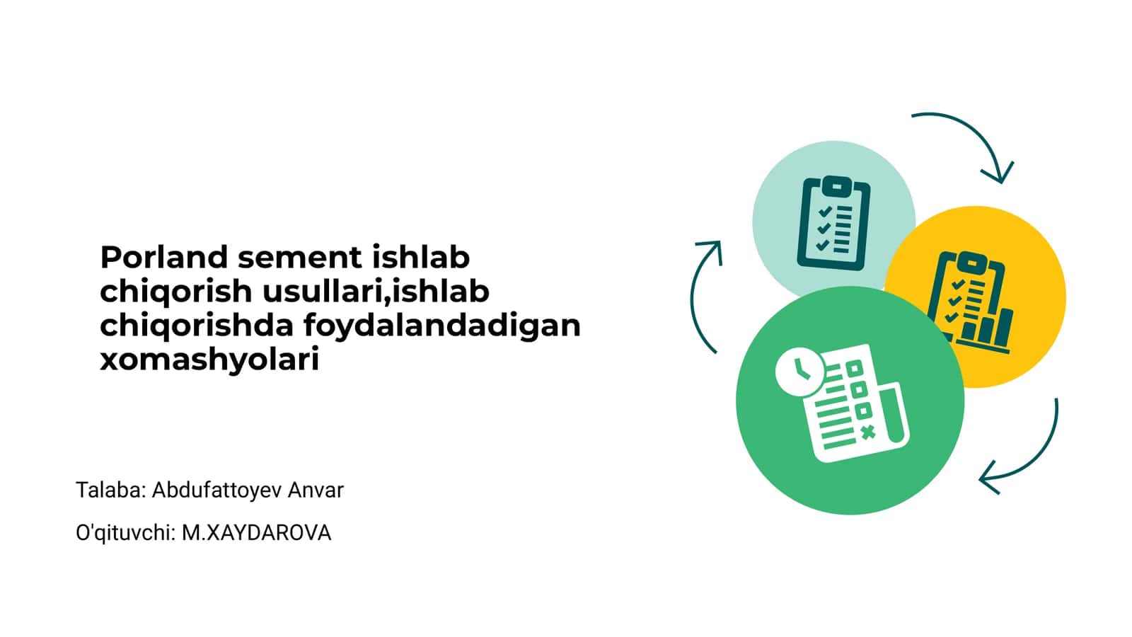 Porland sement ishlab chiqorish usullari