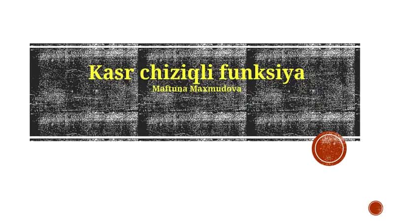 Kasr chiziqli funksiya