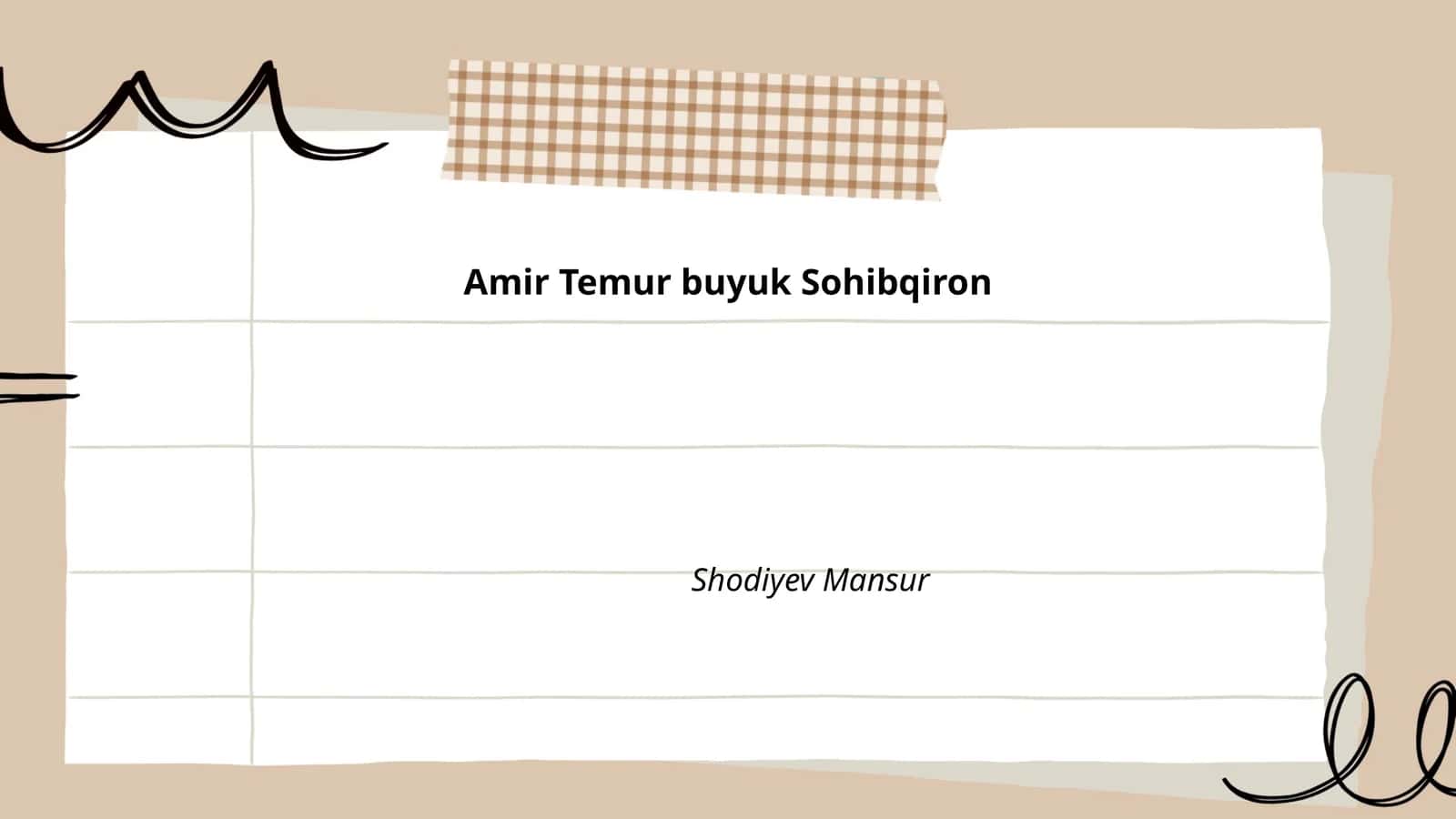 Amir Temur buyuk Sohibqiron
