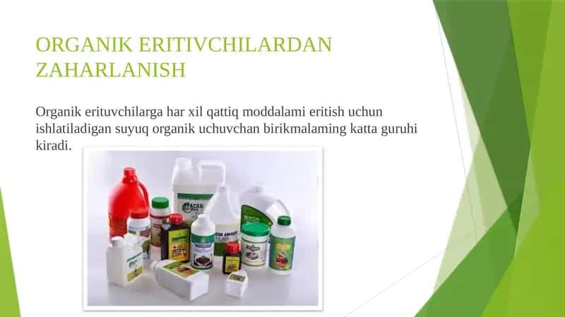 ORGANIK ERITUVCHILAR DAN ZAHARLANISH