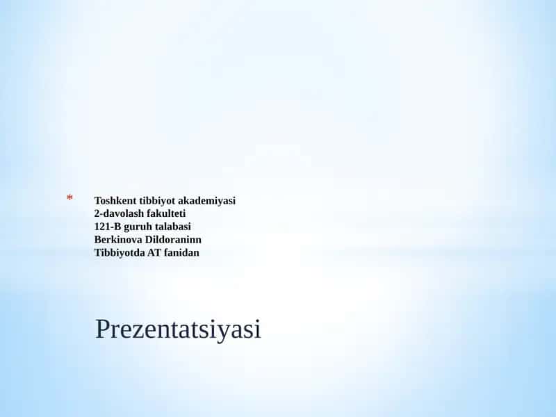Karonavirus haqida Prezentatsiya