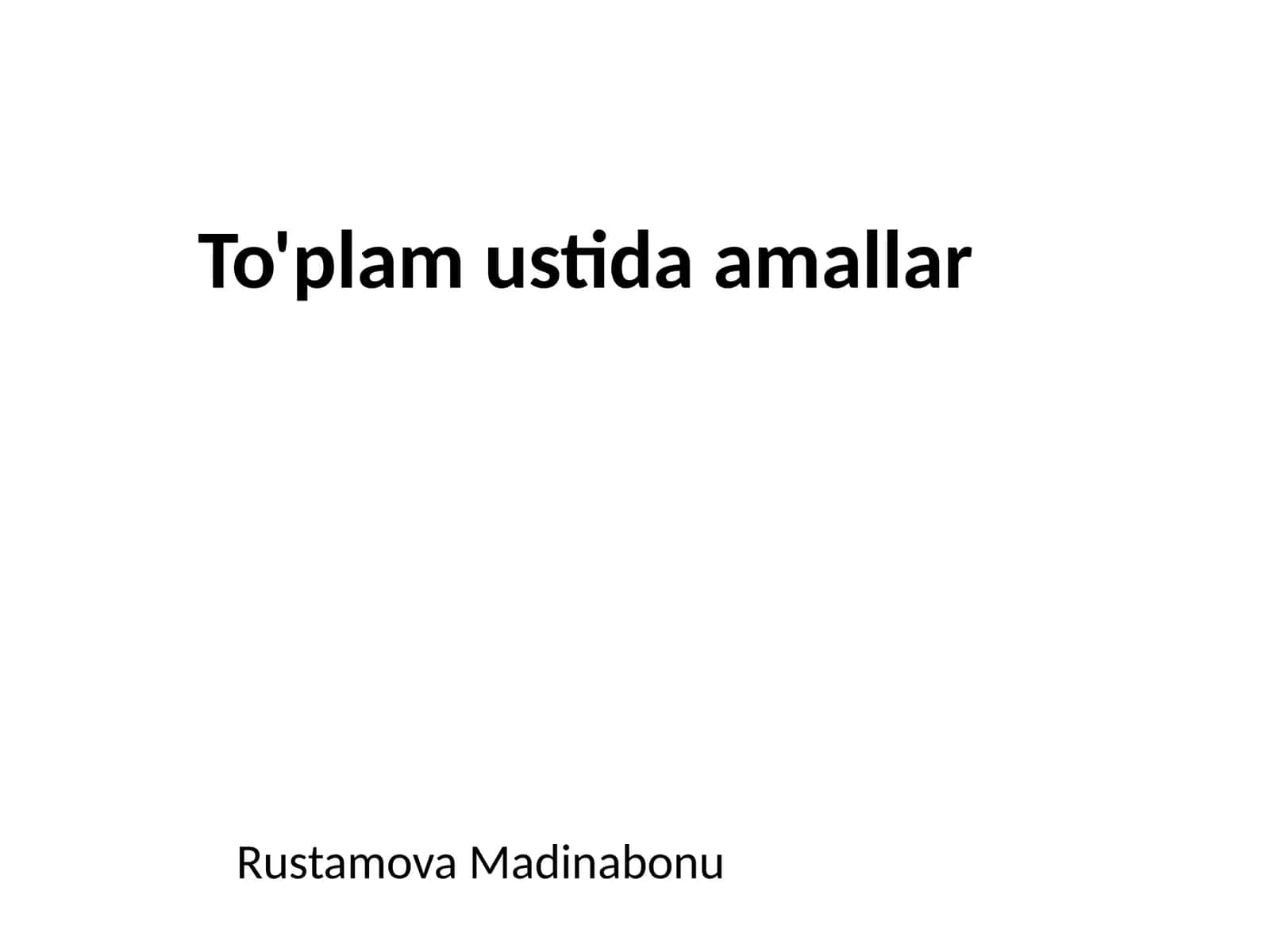 To'plamustidaamallar