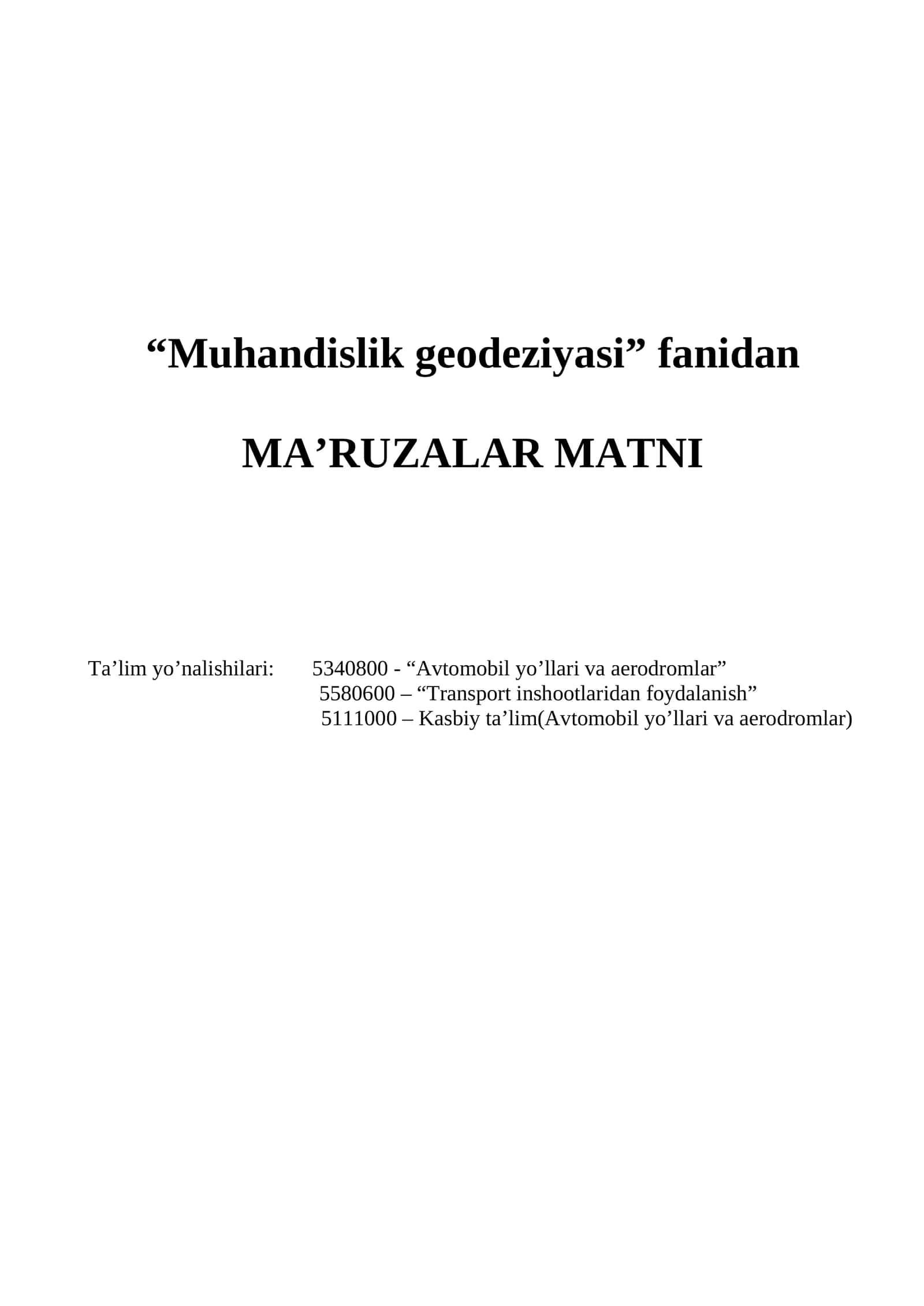 Muhandislik geodeziyasi