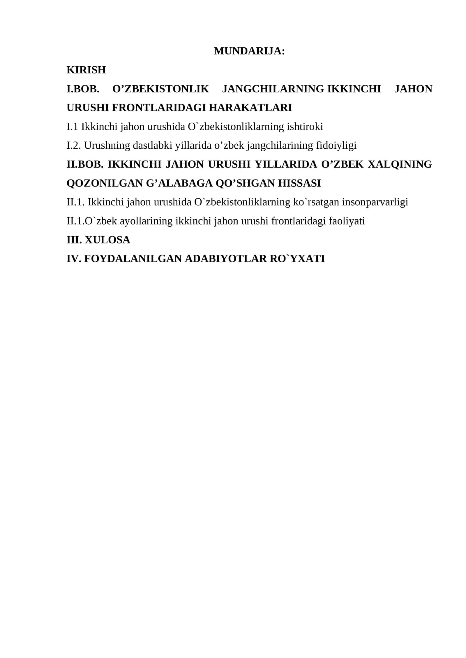 2-jahon urushi frontlarida o`zbeklar