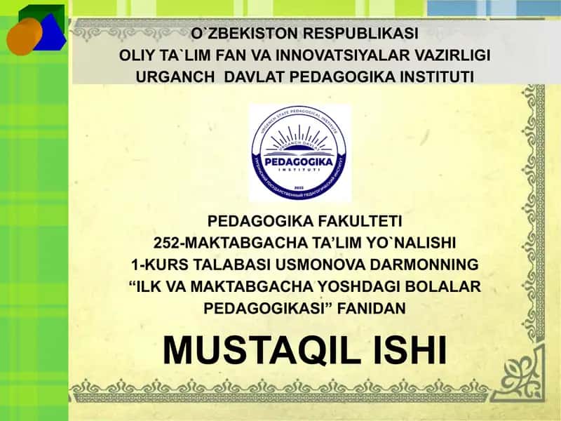 O‘yinchoq turlari, o‘yinchoqqa qo‘yiladigan talablar.
