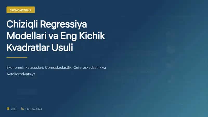 Geteroskedastiklikni aniqlash va avtokorrelyatsiya