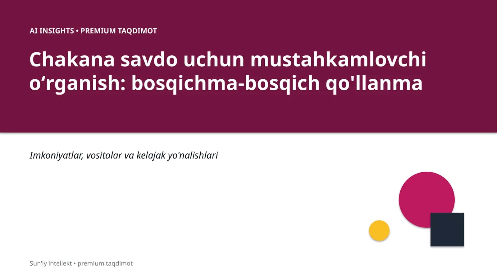 AI INSIGHTS • PREMIUM TAQDIMOT