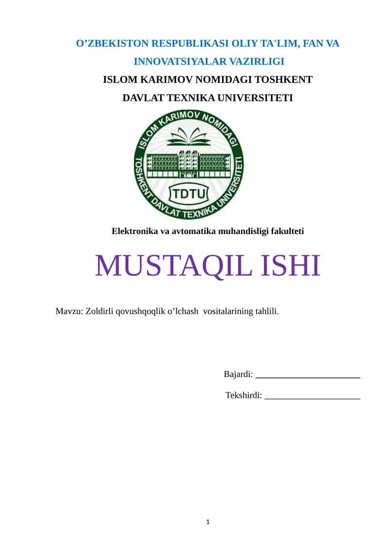 Zoldirli qovushqoqlik o’lchash vositalarining tahlili