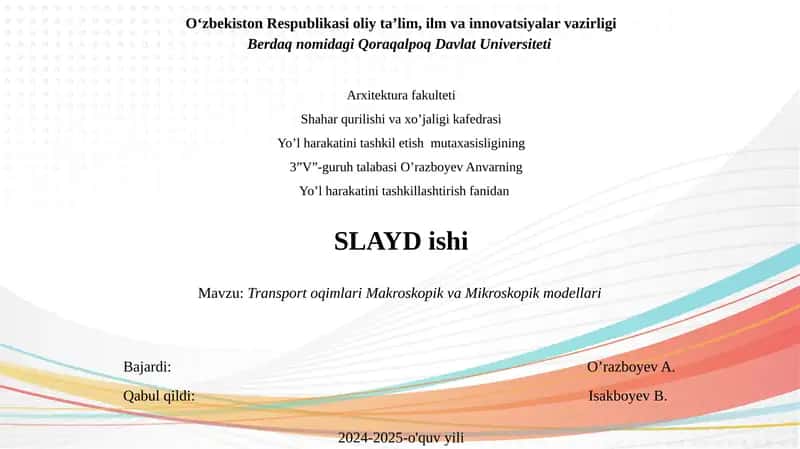 Transport oqimlari makroskopik va mikroskopik modellari