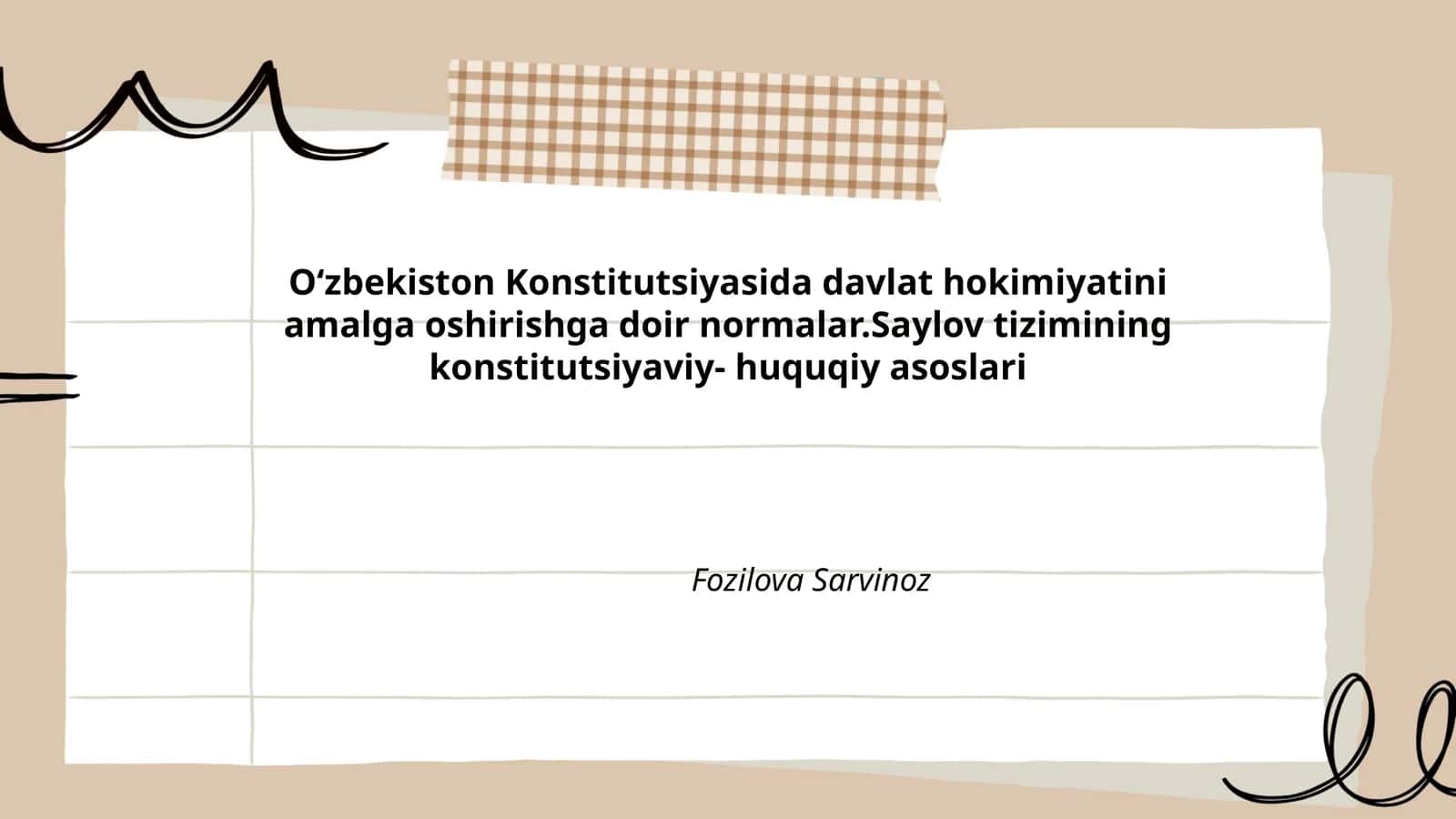 Oʻzbekiston Konstitutsiyasida davlat hokimiyatini amalga oshirishga doir normalar