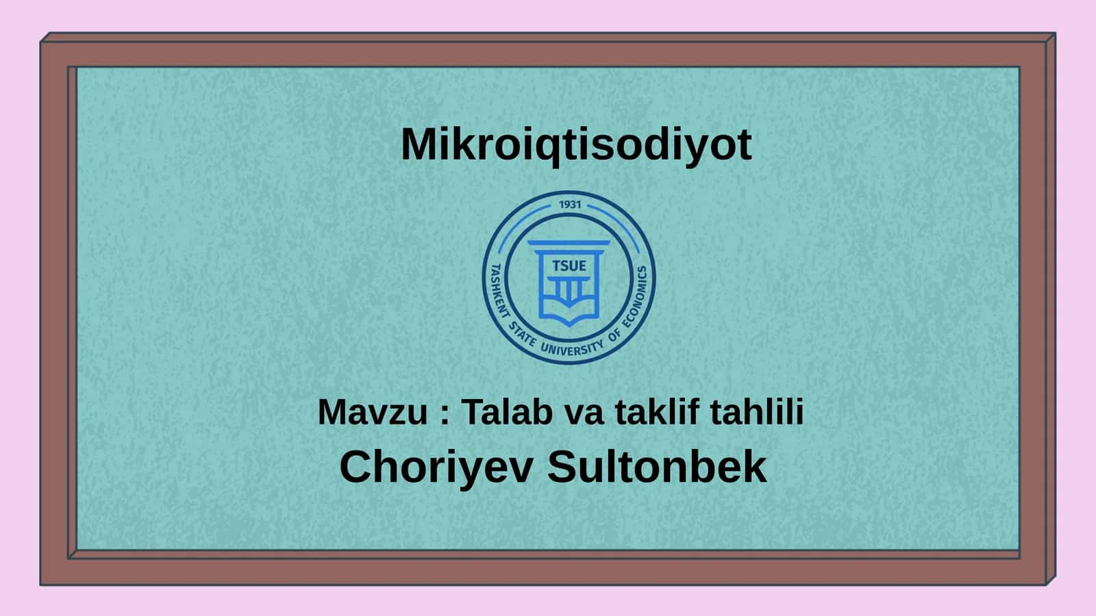 Talab va taklif tahlili