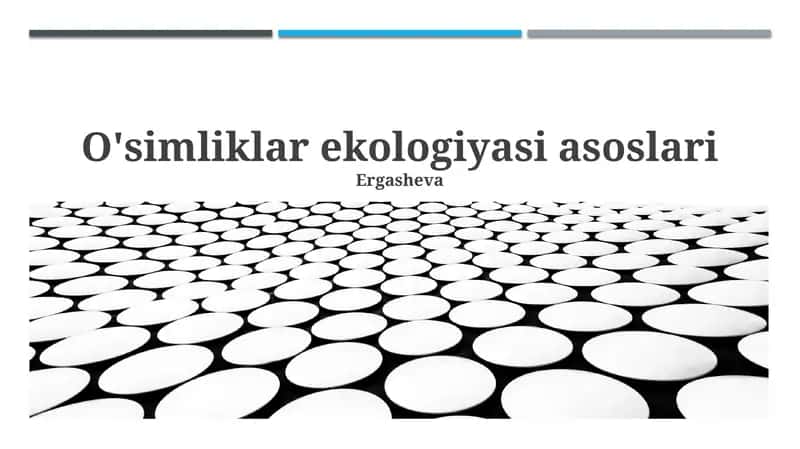 O'simliklar ekologiyasi asoslari