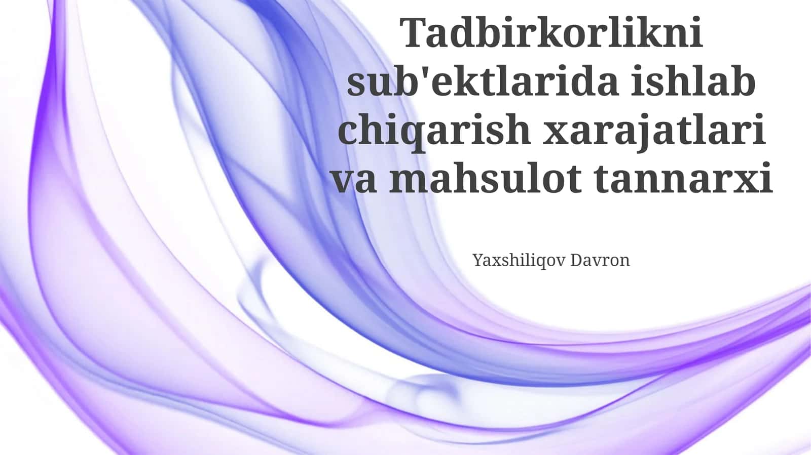 Mahsulot tannarxi