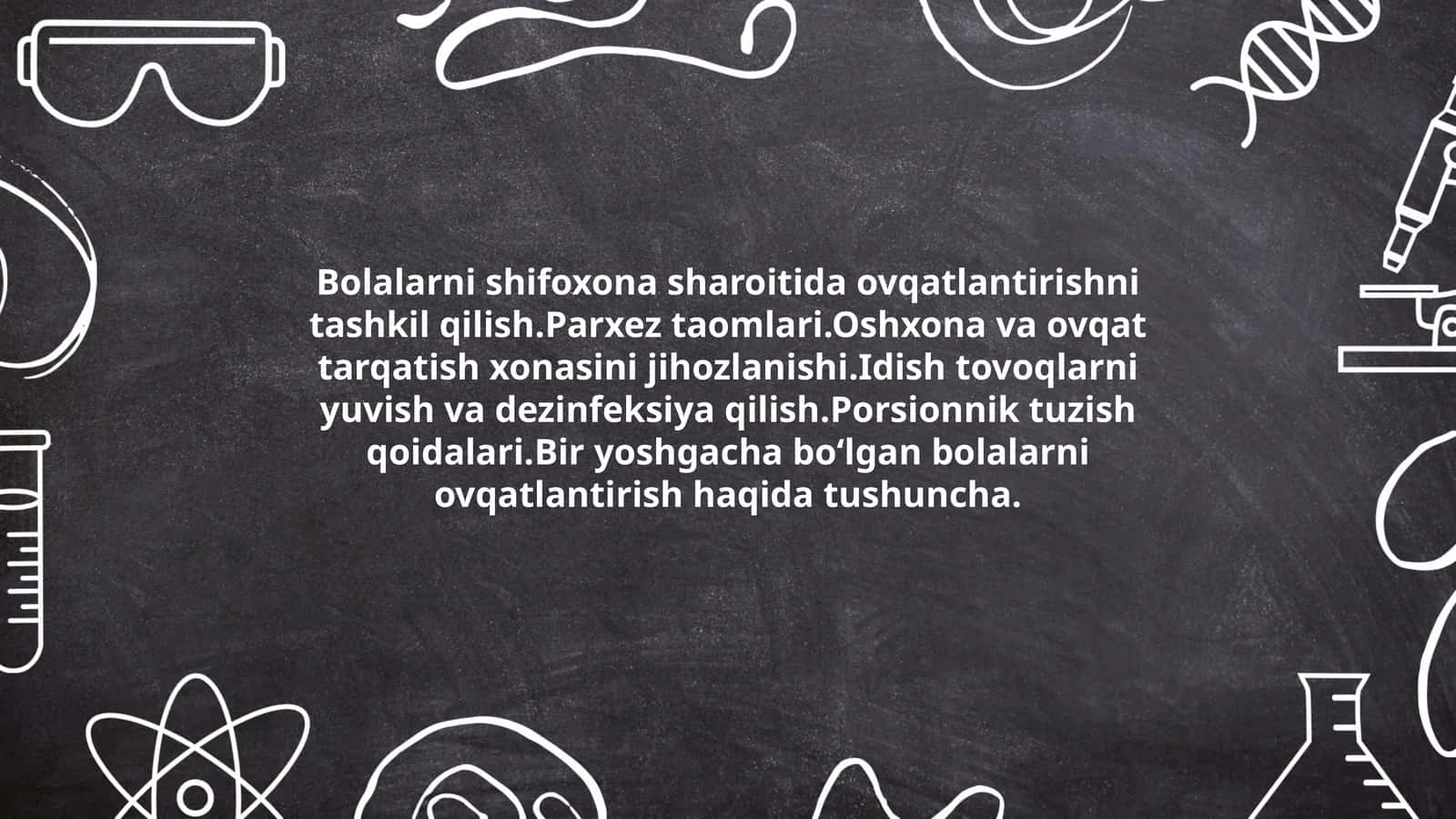 Bolalarni shifoxona sharoitida ovqatlantirishni tashkil qilish