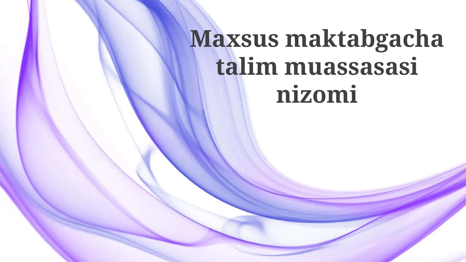 Maxsus maktabgacha ta'lim muassasasi nizomi