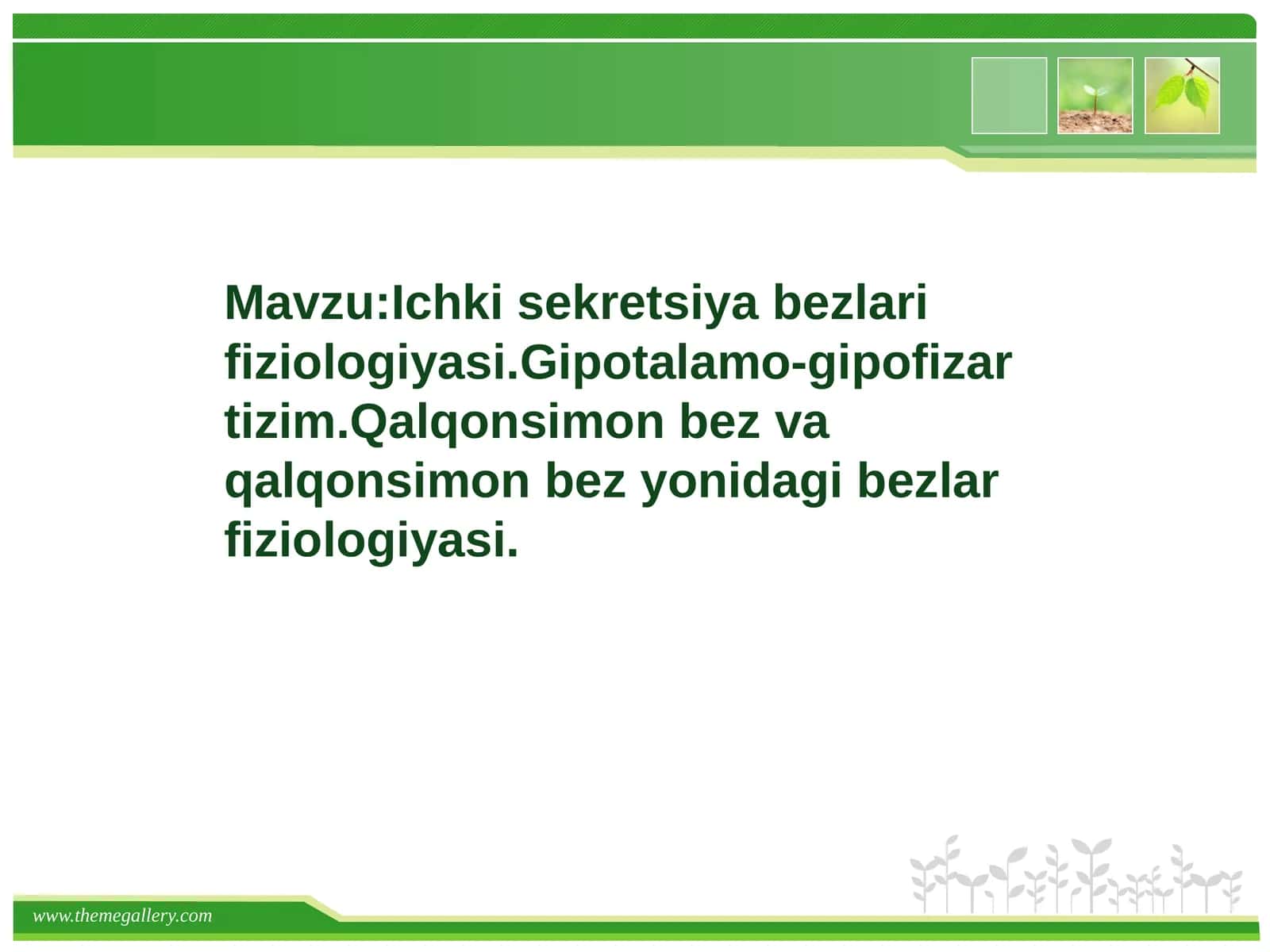 Ichki sekretsiya bezlari fiziologiyasi