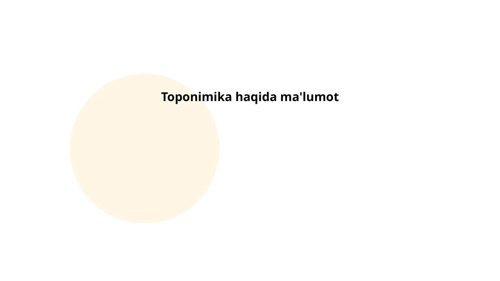 Toponimika haqida ma'lumot