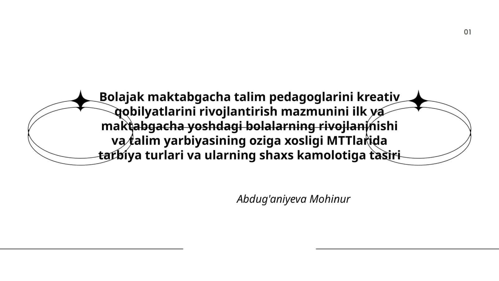 Bolajak maktabgacha talim pedagoglarini kreativ qobilyatlari rivojlantirish