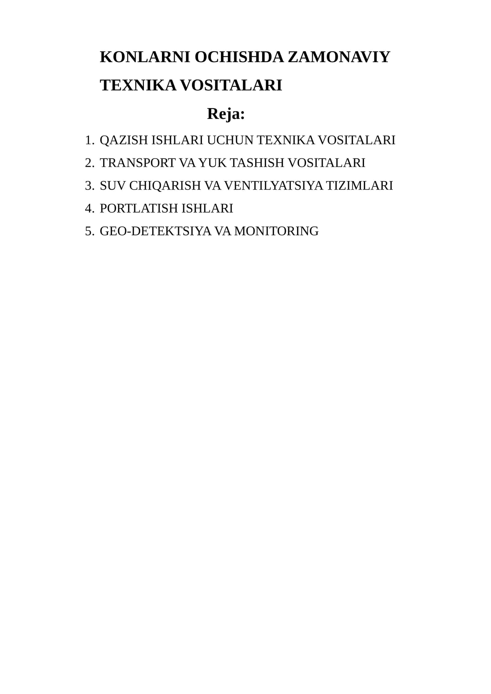 ZAMONAVIY TEXNIKA VOSITALARI