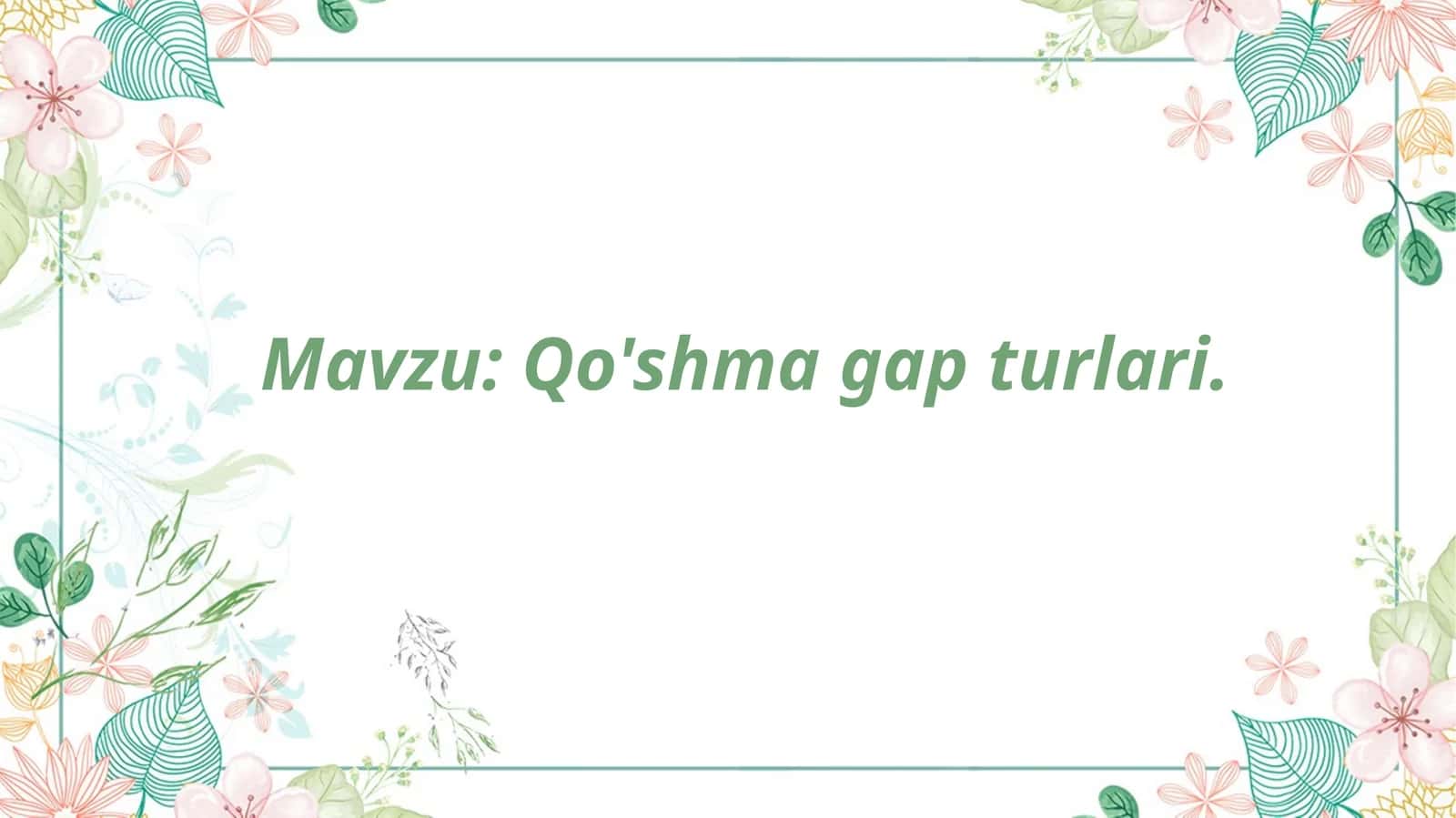 Qo'shma gap turlari