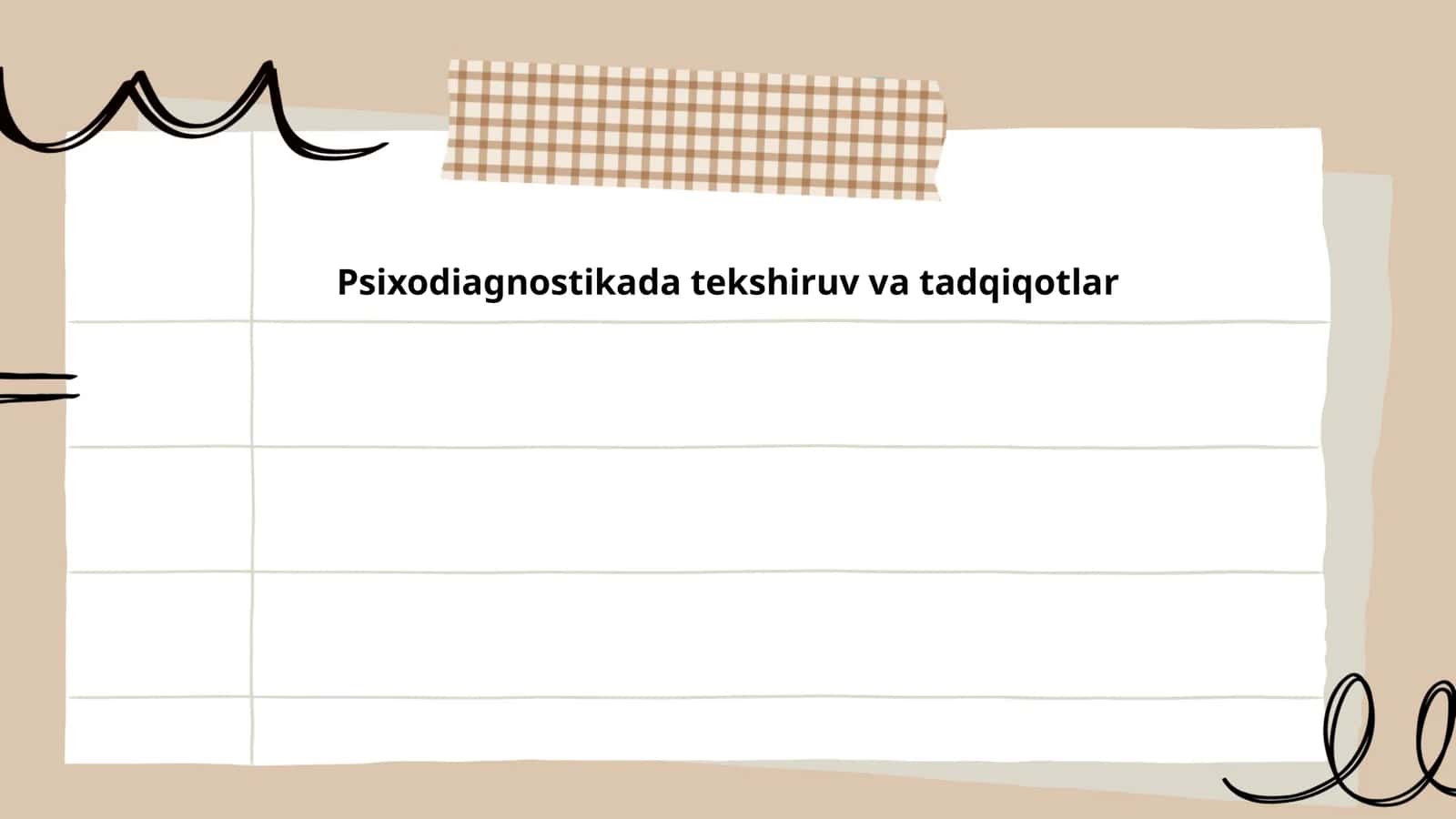 Psixodiagnostikada tekshiruv va tadqiqotlar