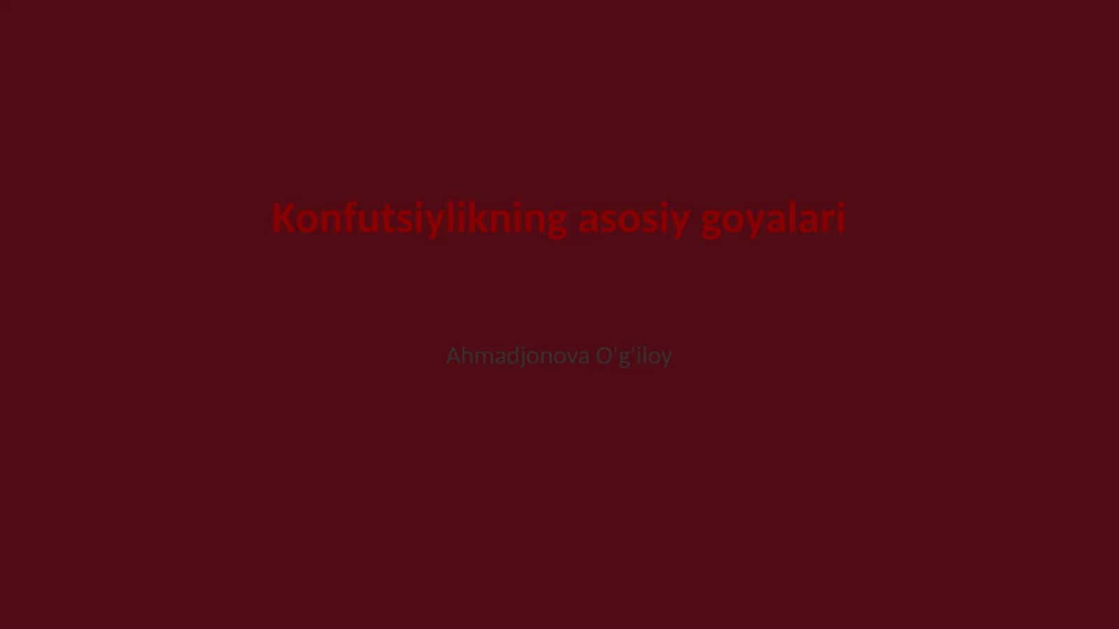 Konfutsiylikning asosiy goyalari