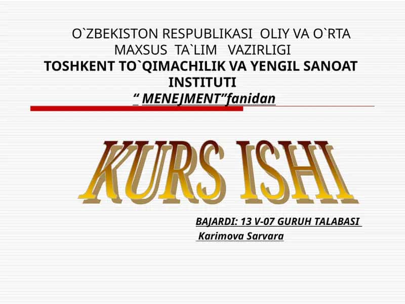 Korxona va tashkilotlarning mehnat resurslarini boshqarish